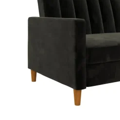 Dorel Home Celine - 3-zits hoekslaapbank in zwart fluweel