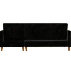 Dorel Home Celine - 3-zits hoekslaapbank in zwart fluweel