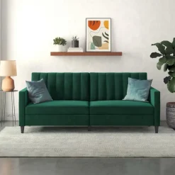 Dorel Home Celine - 3-zits slaapbank in donkergroen fluweel Sale