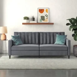 Dorel Home Celine - 3-zits slaapbank in antraciet fluweel Online