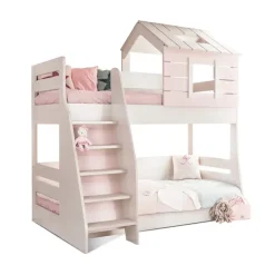 Merkloos Cento Pink stapelbed bedhuisje meisjeskamer 200x90 - 200x100 cm Best
