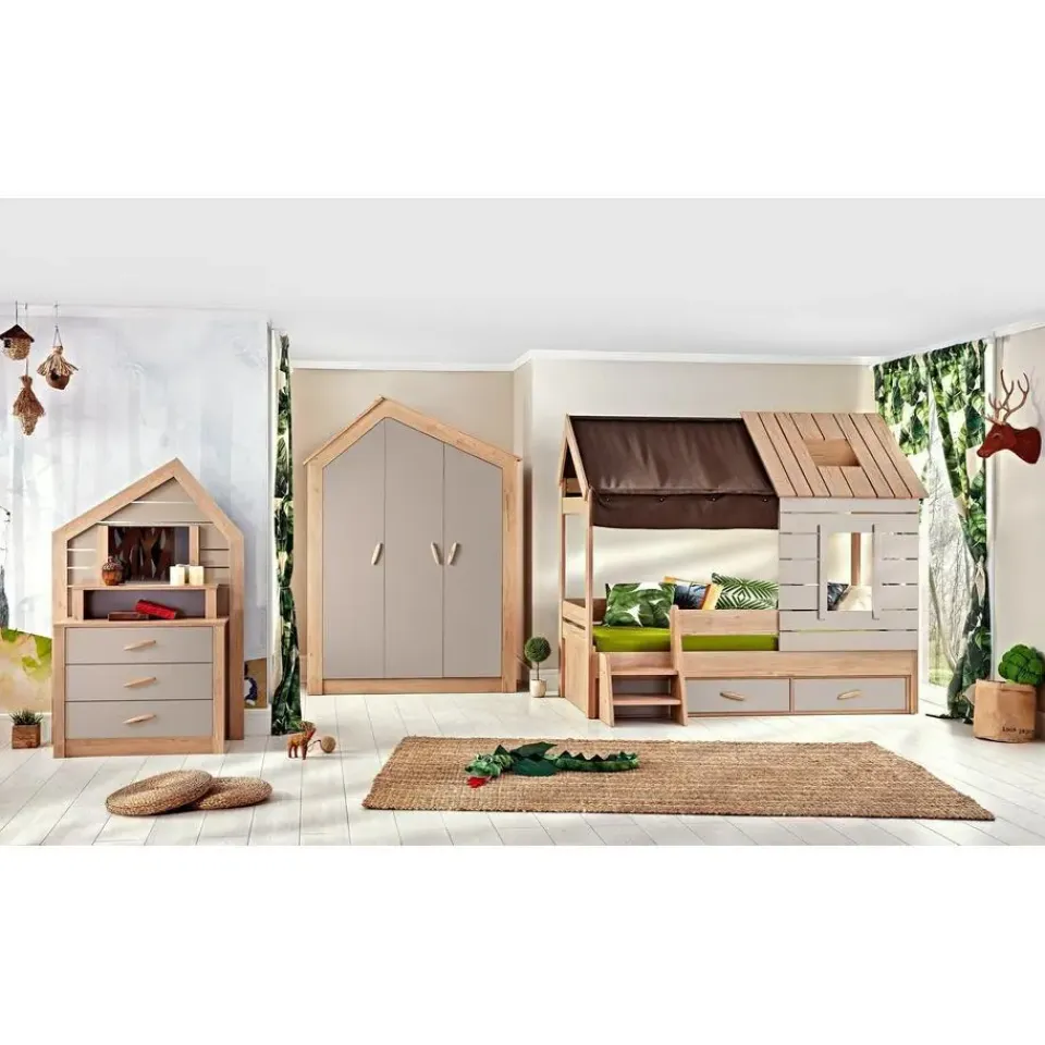 Merkloos Cento stapelbed bedhuisje kinderkamer 200x90 - 200x100 cm New