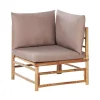 Beliani CERRETO - Hoekmodule tuin - Taupe - Bamboe Outlet