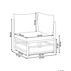 Beliani CERRETO - Hoekmodule tuin - Taupe - Bamboe Outlet
