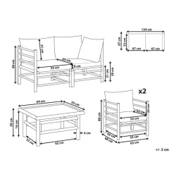Beliani CERRETO - Loungeset 4-zits - Wit - Bamboehout