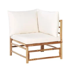 Beliani CERRETO - Loungeset 4-zits - Wit - Bamboehout