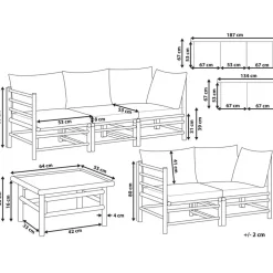 Beliani CERRETO - Loungeset 5-zits met salontafel - Wit - Bamboehout Best
