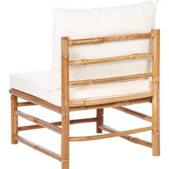 Beliani CERRETO - Loungeset 5-zits met fauteuil - Wit - Bamboehout