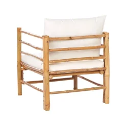 Beliani CERRETO - Loungeset 5-zits met fauteuil - Wit - Bamboehout