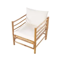 Beliani CERRETO - Loungeset 5-zits met fauteuil - Wit - Bamboehout