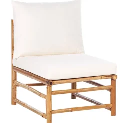 Beliani CERRETO - Loungeset 5-zits met fauteuil - Wit - Bamboehout