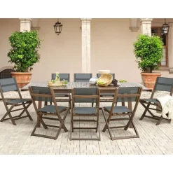 Beliani CESANA - Tuintafel - Donkerhout - 100 x 180/240 cm - Acaciahout Outlet