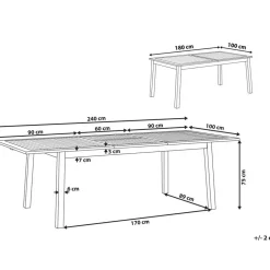 Beliani CESANA - Tuintafel - Donkerhout - 100 x 180/240 cm - Acaciahout Outlet