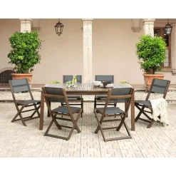 Beliani CESANA - Tuintafel - Donkerhout - 100 x 180/240 cm - Acaciahout Outlet