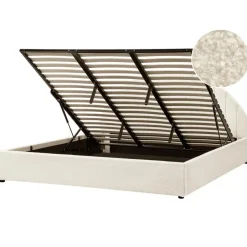 Beliani CHADENET - Tweepersoonsbed - Gebroken wit - 180 x 200 cm - Bouclé Online