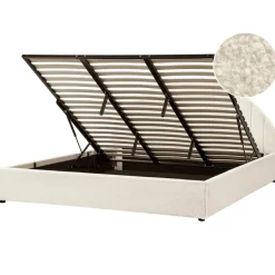 Beliani CHADENET - Tweepersoonsbed - Gebroken wit - 180 x 200 cm - Bouclé Online