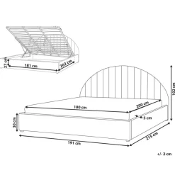 Beliani CHADENET - Tweepersoonsbed - Gebroken wit - 180 x 200 cm - Bouclé Online