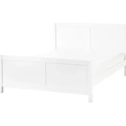 Beliani CHAMPAGNAT - Tweepersoonsbed - Wit - 140 x 200 cm - Rubberhout Discount