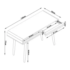 Loft24 Chantal - Bureau met 2 laden grijs en zwart spaanplaat Sale