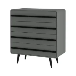 Loft24 Chantal - Commode met 4 laden in grijszwarte spaanplaat Online