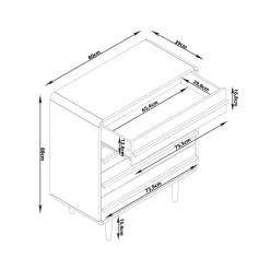 Loft24 Chantal - Commode met 4 laden in grijszwarte spaanplaat Online