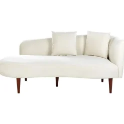Beliani CHAUMONT - Chaise longue - Crème - Rechterzijde - Fluweel Hot