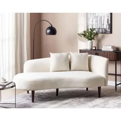 Beliani CHAUMONT - Chaise longue - Crème - Rechterzijde - Fluweel Hot