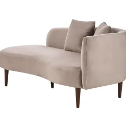 Beliani CHAUMONT - Chaise longue - Taupe - Rechterzijde - Fluweel