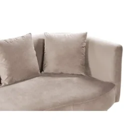 Beliani CHAUMONT - Chaise longue - Taupe - Rechterzijde - Fluweel