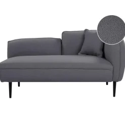 Beliani CHEVANNES - Chaise longue - Donkergrijs - Bouclé Online