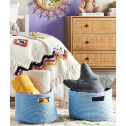 Beliani CHINIOT - Mand set van 2 - Blauw - Katoen