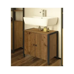 Loft24 Chris - Badmeubel 61 cm 2-deurs eiken/zwart New