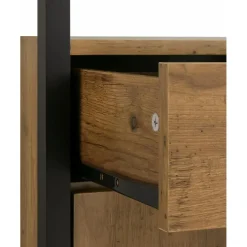 Loft24 Chris - Kast 1 glazen deur, 1 spaanplaatdeur in eiken/zwart Hot