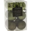 Christmas Decoration Kerstballen - 12st - kunststof - groen - 6 cm Clearance