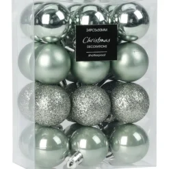 Christmas Decoration Kerstballen - 16x - groen - 5 cm - kunststof Clearance