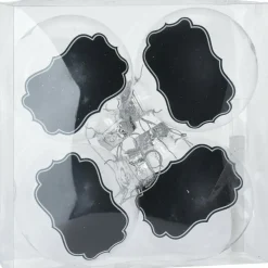 Christmas Decoration kerstballen met krijtvlak -4x 10cm -kunststo