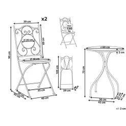 Beliani CIGILIANO - Balkonset - Zwart - Metaal Outlet