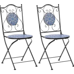 Beliani CIGLIANO - Tuinstoel set van 2 - Zwart - Metaal Clearance
