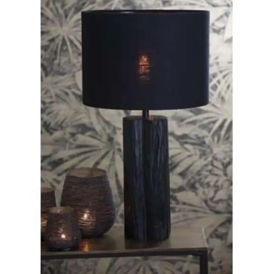 Light & Living Cilinder Lampenkap Livigno - Zwart - Ø30 x 21 cm New