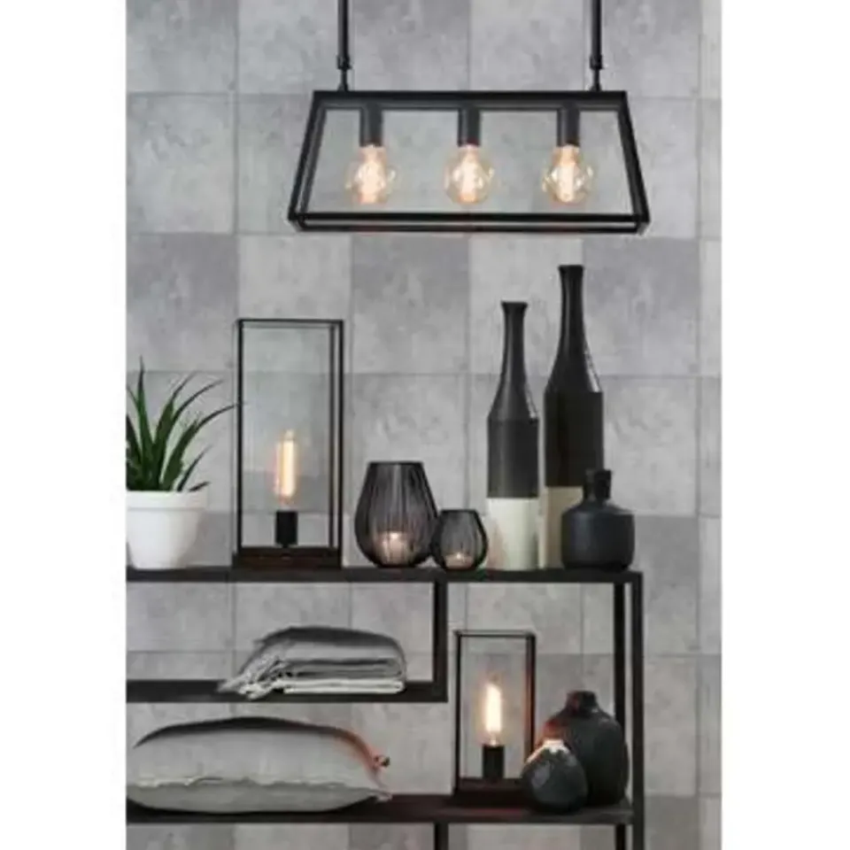 Light & Living Cilinder Lampenkap Livigno - Zwart - Ø30 x 21 cm New