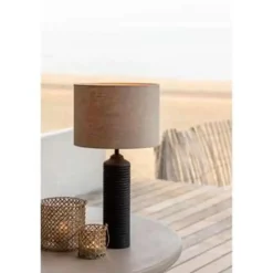 Light & Living Cilinder Lampenkap Livigno - Eiwit - Ø30 x 21 cm