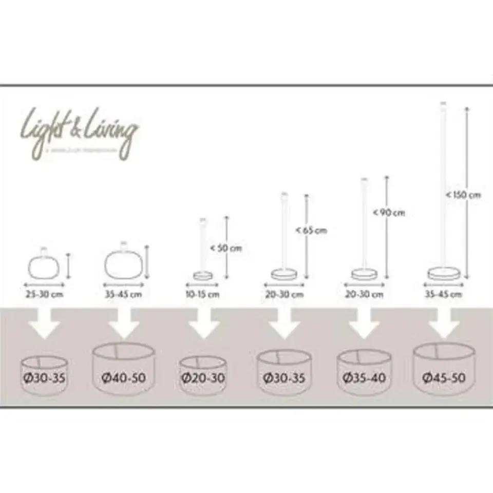 Light & Living Cilinder Lampenkap Livigno - Eiwit - Ø30 x 21 cm