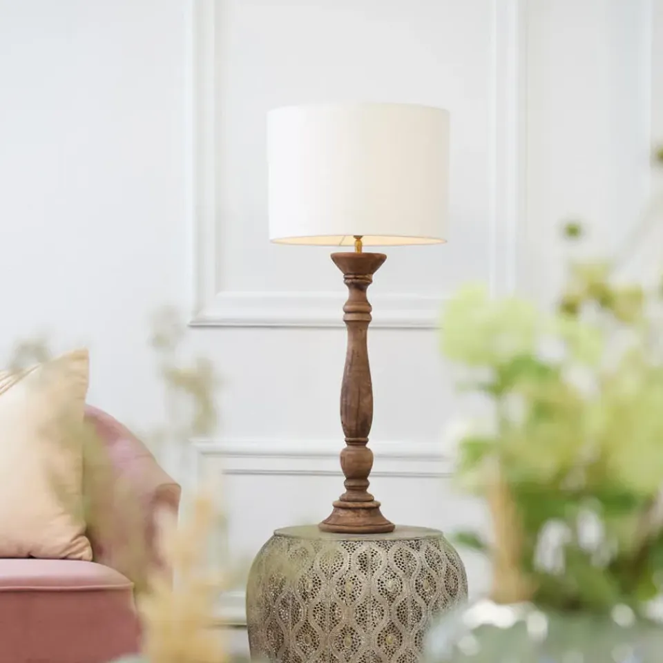 Light & Living Cilinder Lampenkap Livigno - Eiwit - Ø30 x 21 cm