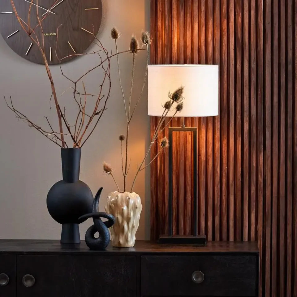 Light & Living Cilinder Lampenkap Livigno - Eiwit - Ø30 x 21 cm