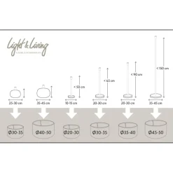 Light & Living Cilinder Lampenkap Livigno - Eiwit - Ø30 x 21 cm