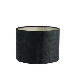 Light & Living Cilinder Lampenkap Praya - Zwart - Ø30x21cm Best