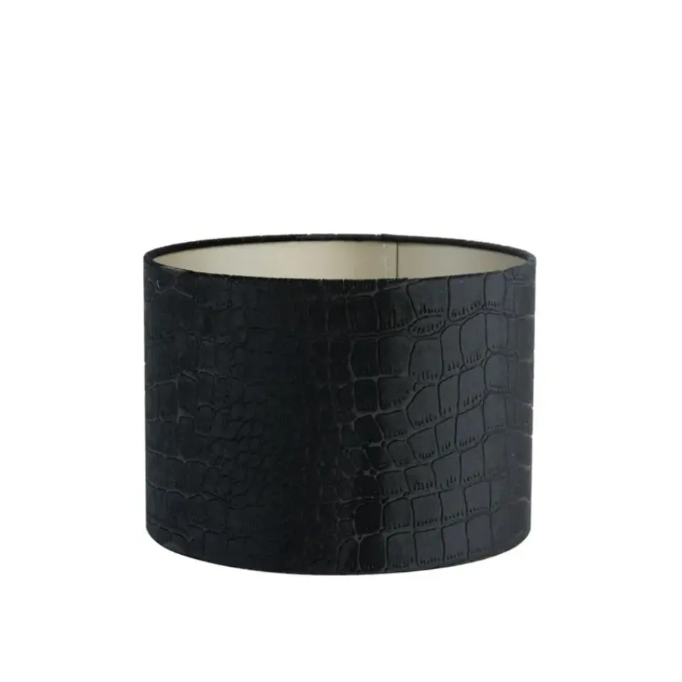 Light & Living Cilinder Lampenkap Praya - Zwart - Ø30x21cm Best