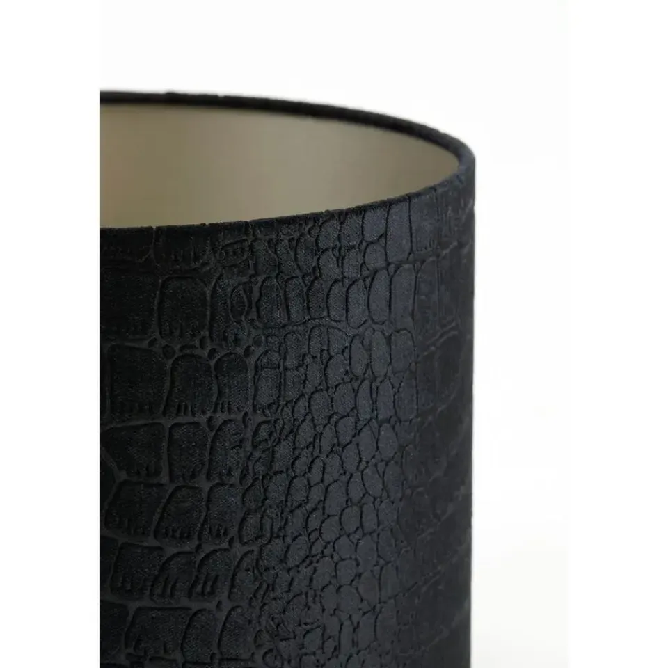 Light & Living Cilinder Lampenkap Praya - Zwart - Ø30x21cm Best