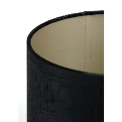Light & Living Cilinder Lampenkap Praya - Zwart - Ø30x21cm Best