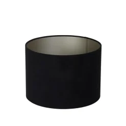 Light & Living Cilinder Lampenkap Velours - Zwart - Ø40x30cm Clearance